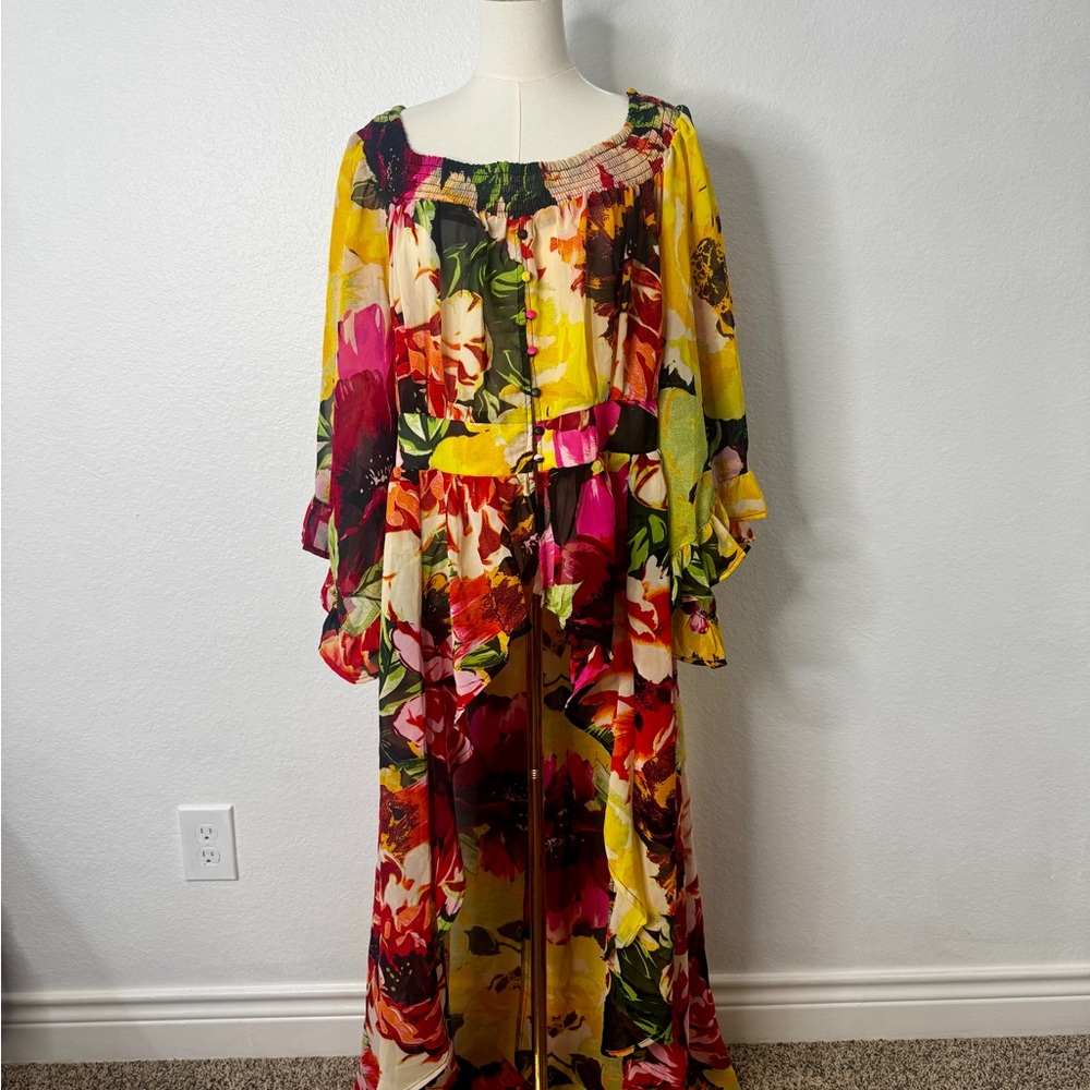 Live 4 Truth Vibrant Floral Off Shoulder Top/Dress 2XL